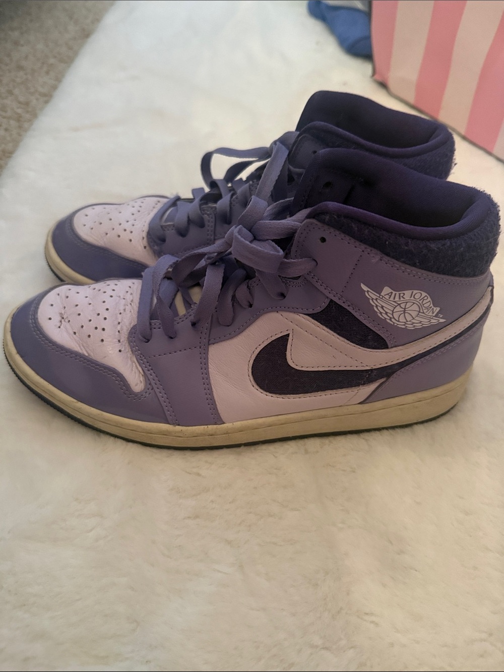 Air Jordan Nike High-Top Sneakers in Lavender and Deep Purple